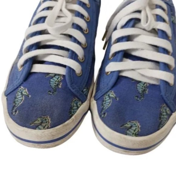 Keds x Kate Spade Collaboration Blue Canvas Seahorse Lace Up Sneakers … - Picture 10 of 10
